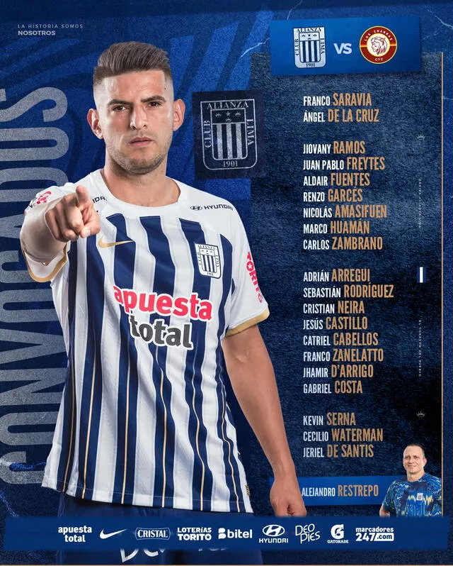Convocados de Alianza Lima vs. Los Chankas Convocados de Alianza Lima vs. Los Chankas