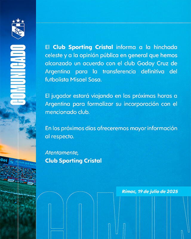 Misael Sosa, Sporting Cristal Misael Sosa, Sporting Cristal