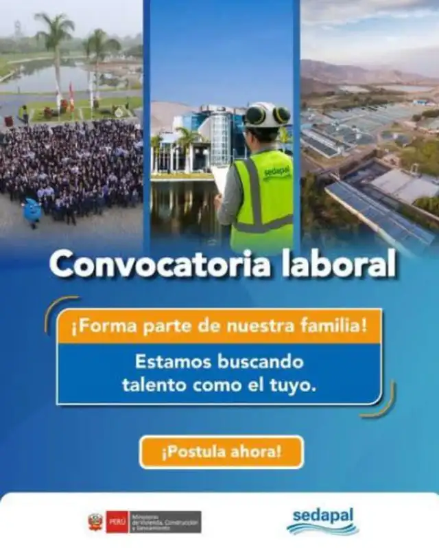 Sedapal confirma ofertas laborales / FOTO: Ministerio de Vivienda, Construcción y Saneamiento <br><br> Sedapal confirma ofertas laborales / FOTO: Ministerio de Vivienda, Construcción y Saneamiento <br><br>
