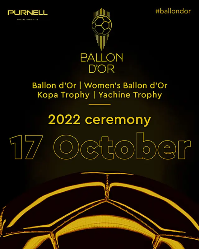 Balón de Oro se llevará a cabo el lunes 17 de octubre.   