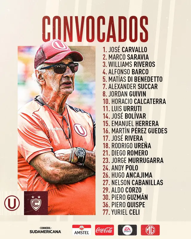 Convocados de Jorge Fossati para duelo por la Sudamericana