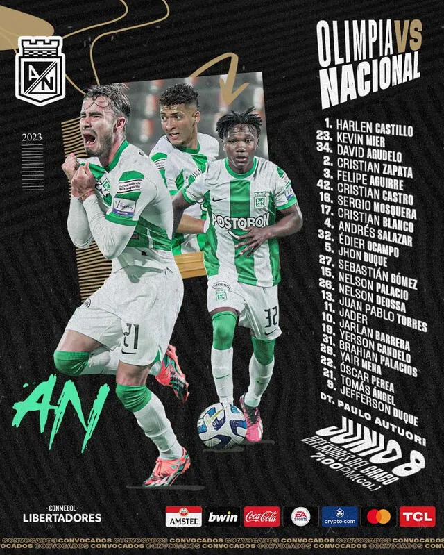 Atlético Nacional: convocados