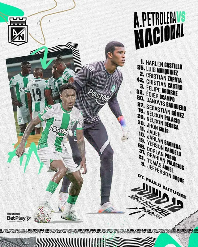 Atlético Nacional: convocados para el duelo por Liga BetPlay Atlético Nacional: convocados para el duelo por Liga BetPlay