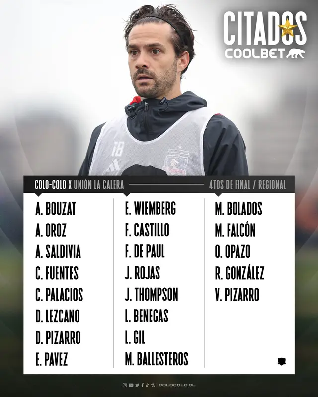 Convocados de Colo Colo ante La Calera