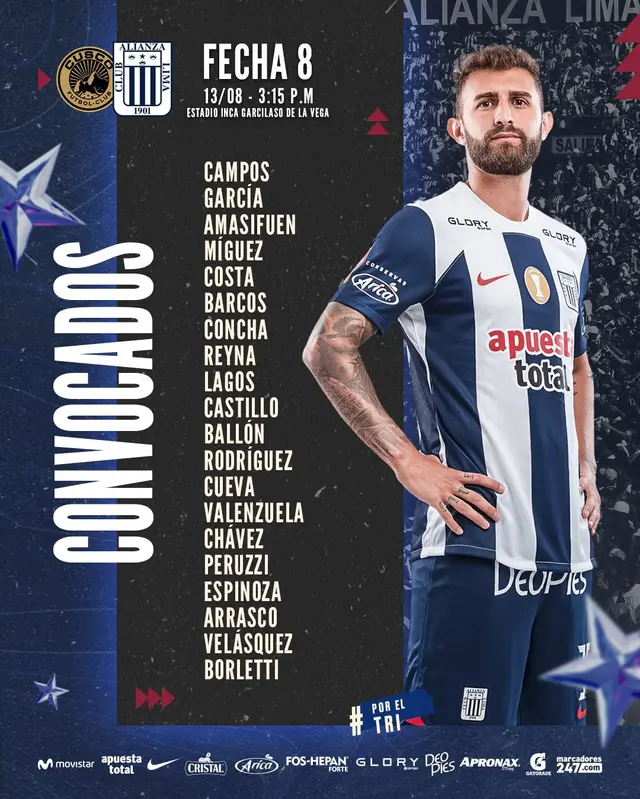 Convocados de Alianza Lima para viajar a Cusco