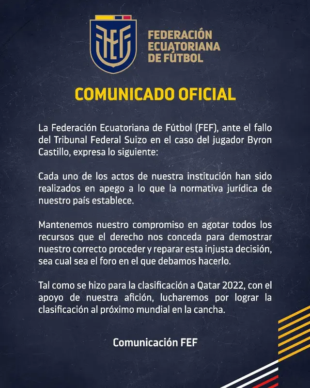 Comunicado de Ecuador. Comunicado de Ecuador.