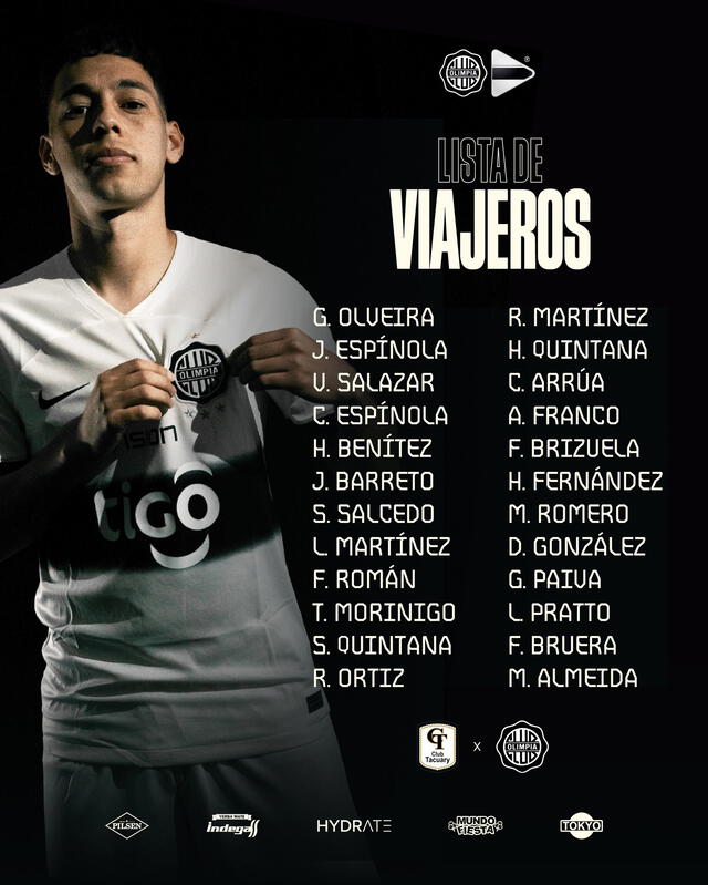 Convocados por Olimpia para enfrentar a Tacuary