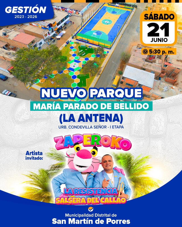 Municipalidad de San Martín de Porres confirmó inauguración de parque. (Foto: SMP)   