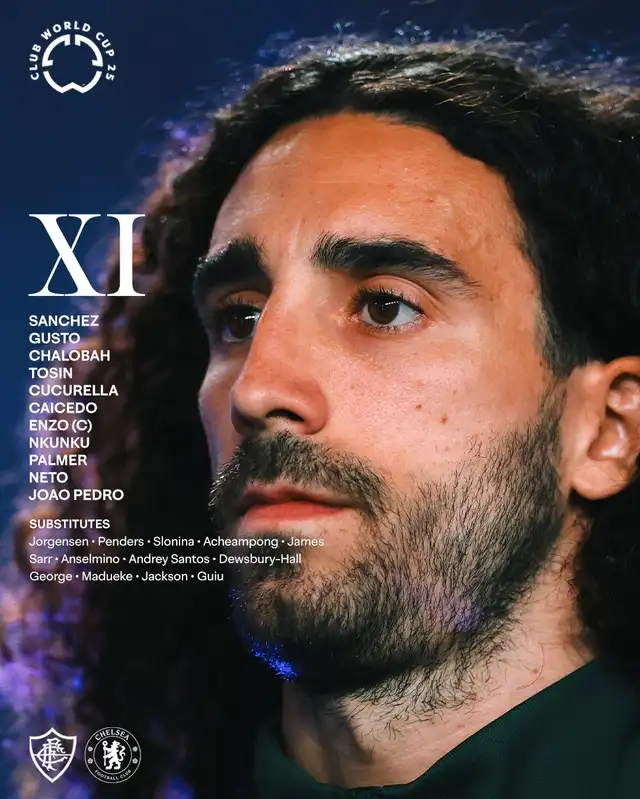 Alineación de Chelsea vs. Fluminense.   