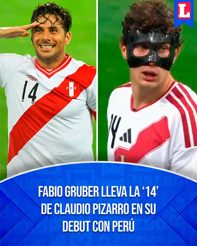 Fabio Gruber eligió usar la '14' de Claudio Pizarro. Foto: Líbero   