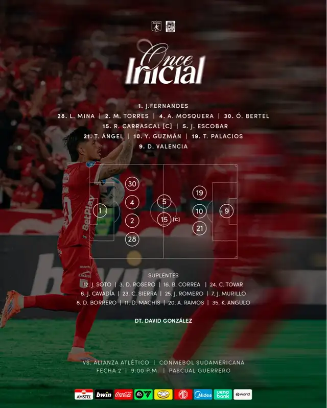 Alineación confirmada.