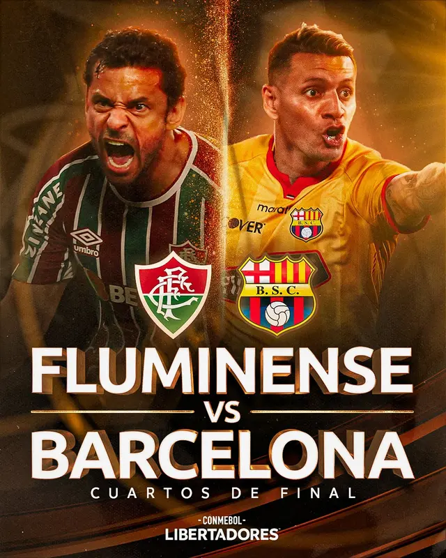 Barcelona vs Fluminense por los cuartos de final de la Copa Libertadores. Foto: Twitter de la Conmebol Libertadores.   