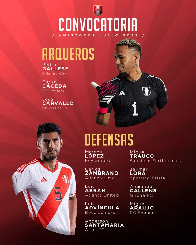 convocados a la selección peruana
