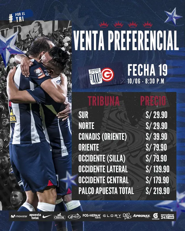 Precio de entradas para ver a Alianza ante Deportivo Garcilaso.   
