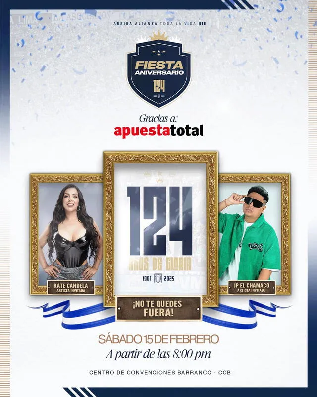 La publicación de Alianza Lima sobre el evento por su aniversario La publicación de Alianza Lima sobre el evento por su aniversario