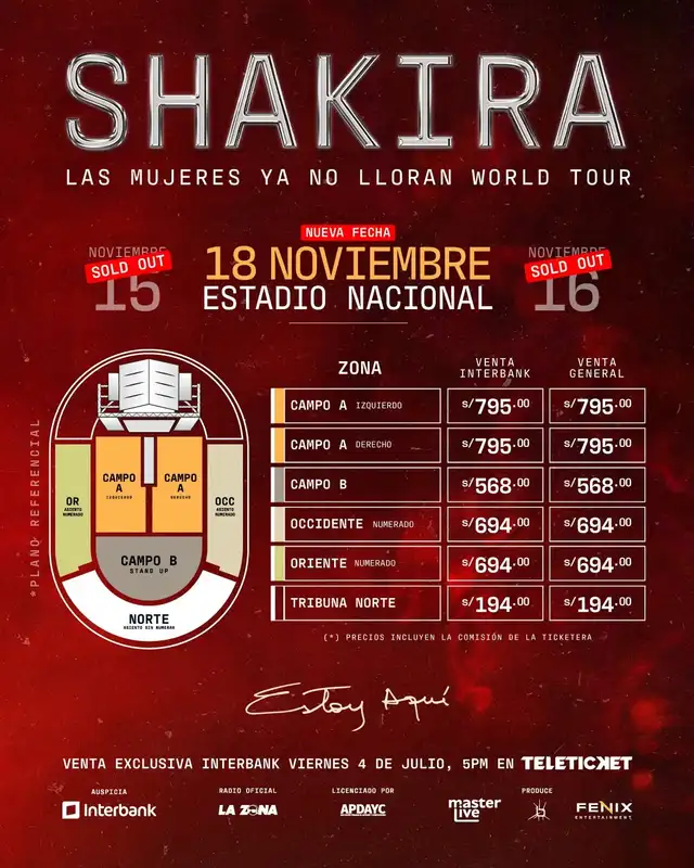 Shakira Anuncia NUEVA FECHA En Lima Para Este 18 De Noviembre cu ndo 