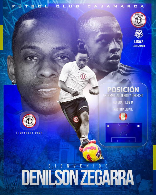 La publicación de FC Cajamarca sobre Denilson Zegarra en redes sociales 