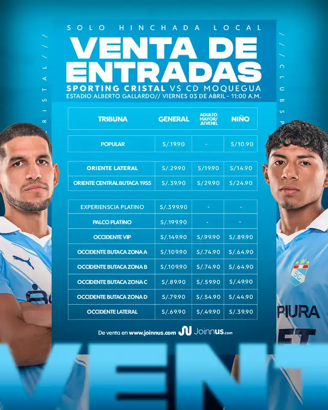 Entradas de Sporting Cristal