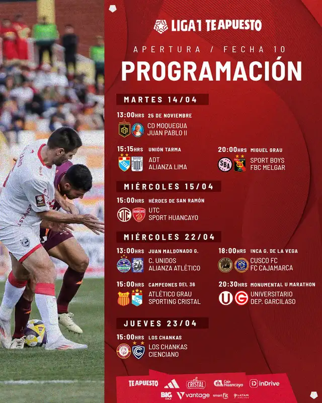 Programación de la fecha 10 del Apertura 2026.  