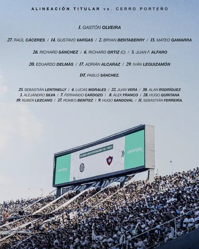 Alineación de Olimpia