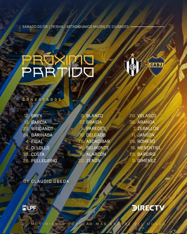 Lista de convocados del Xeneize.