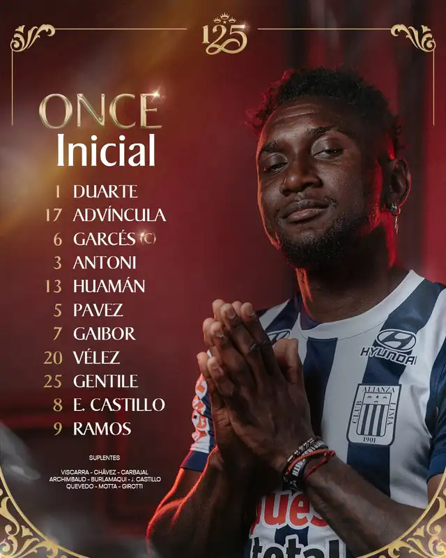 Alineación de Alianza Lima para enfrentar a Moquegua. Foto: Alianza Lima