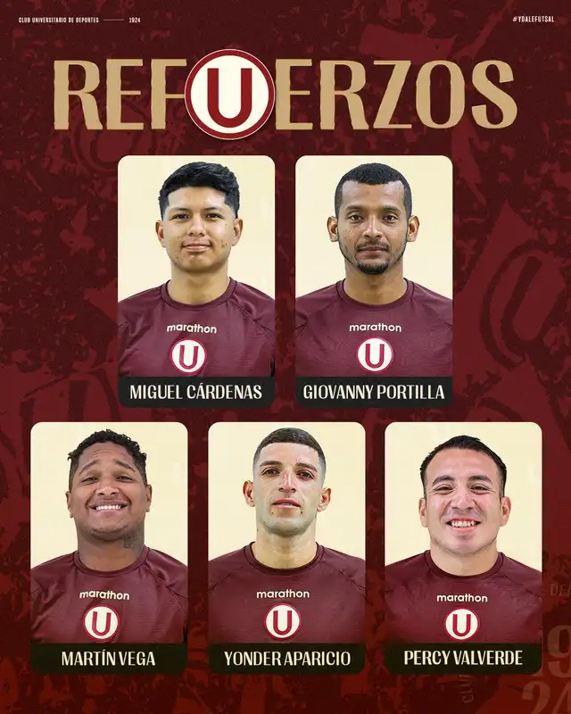 Universitario presentó a sus 5 fichajes para disputar la Liga Futsal Pro 2026
