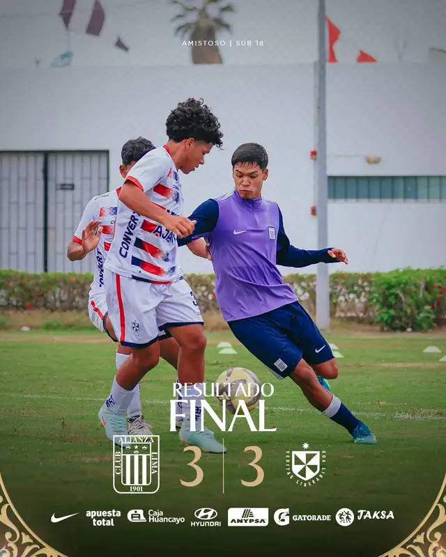 La sub-18 de Alianza Lima empató 3-3 ante Club Universidad San Martín en un duelo amistoso La sub-18 de Alianza Lima empató 3-3 ante Club Universidad San Martín en un duelo amistoso