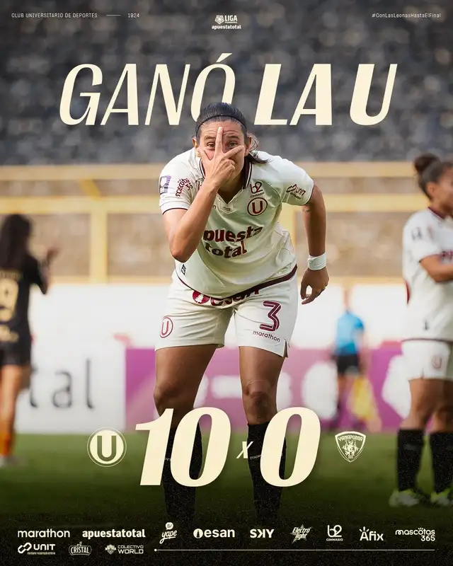 Universitario ganó 10-0 a CD Yanapuma y es líder del Torneo Apertura de la Liga Femenina 2026