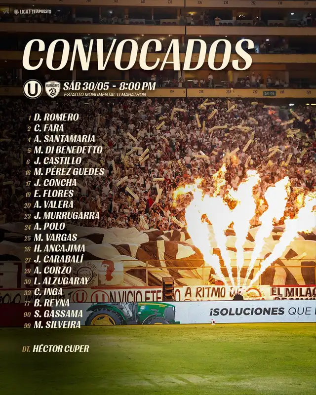 Universitario presentó su lista de convocados.