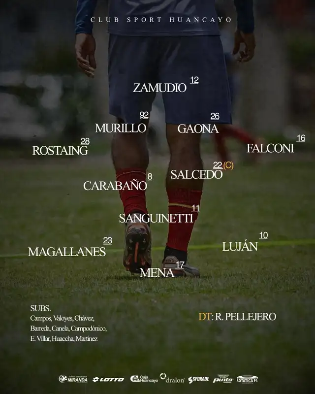 Alineación Sport Huancayo vs Universitario. Foto: Sport Huancayo
