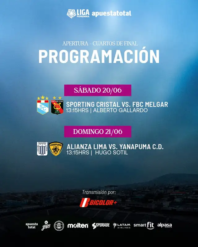 Programación de los cuartos de final del Torneo Apertura. Programación de los cuartos de final del Torneo Apertura.