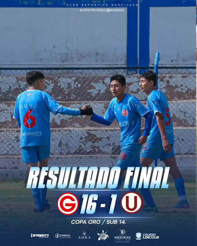 La Sub-14 de Universitario perdió 16-1 ante Deportivo Garcilaso por la Copa Oro