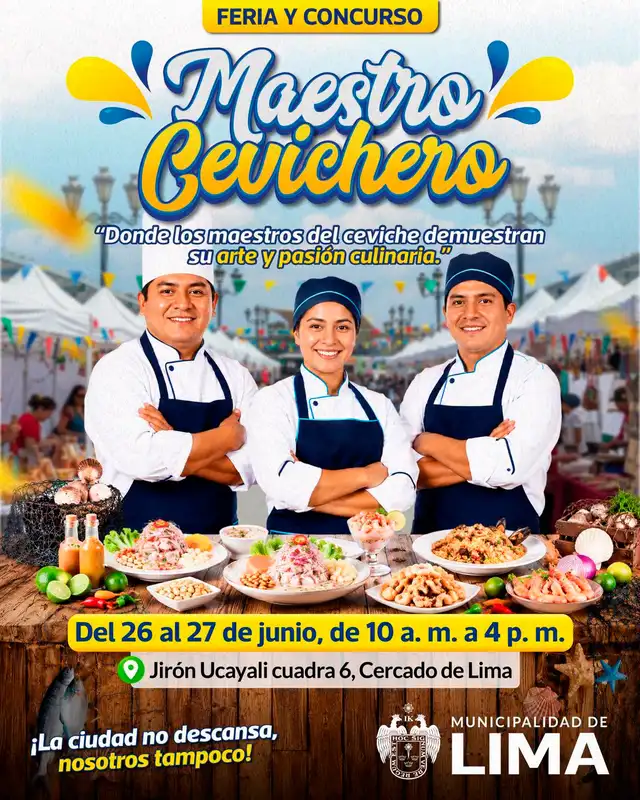 La feria gastronómica "Maestro Cevichero" se realizará este 26 y 27 de junio. La feria gastronómica "Maestro Cevichero" se realizará este 26 y 27 de junio.