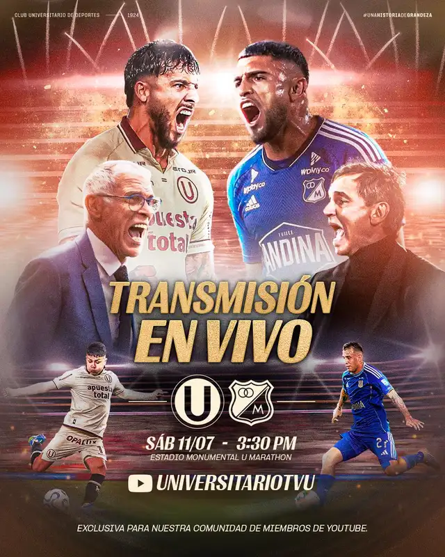 Universitario vs Millonarios se podrá ver por Universitario TVU