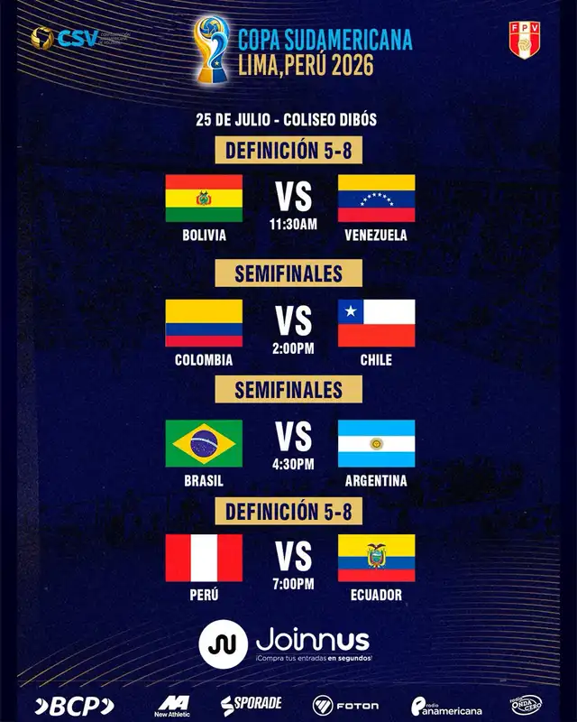 Horarios de los partidos para este sábado 25