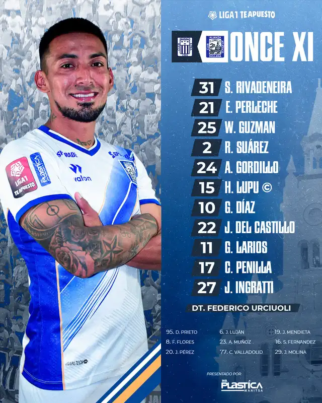 Alineación confirmada de Alianza Atlético. Foto: Alianza Atlético