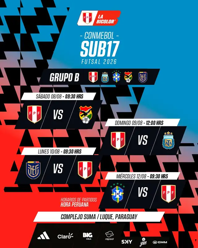 Fixture de la selección peruana de futsal