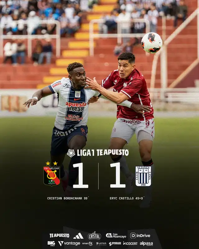 Alianza Lima empató 1-1 ante Melgar por el Torneo Clausura 2026 Alianza Lima empató 1-1 ante Melgar por el Torneo Clausura 2026