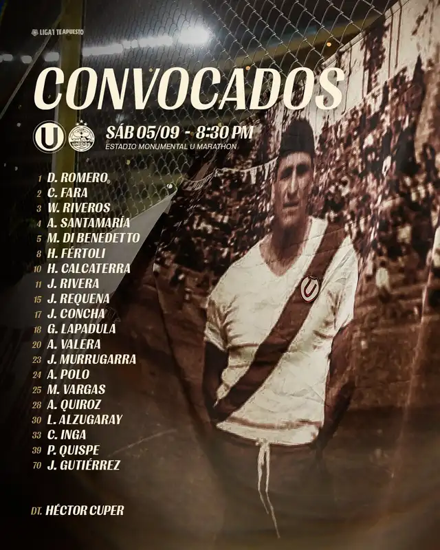 Lista de convocados de Universitario Lista de convocados de Universitario