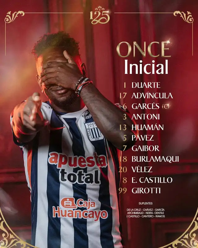 Alineación confirmada de Alianza Lima contra Universitario. Foto: Alianza Lima Alineación confirmada de Alianza Lima contra Universitario. Foto: Alianza Lima
