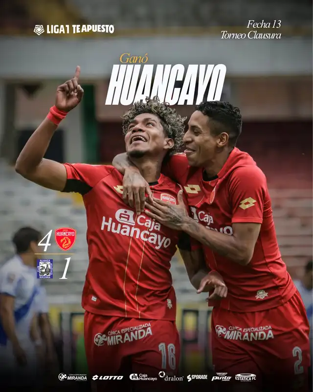 Sport Huancayo ganó 4-1 a Alianza Atlético y es líder del Torneo Clausura