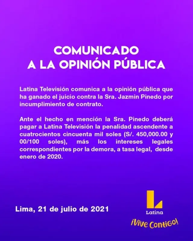 Comunicado de Latina.   