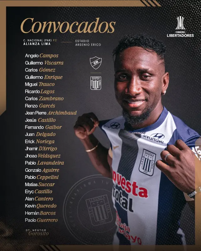 Convocados de Alianza Lima para jugar ante Nacional.