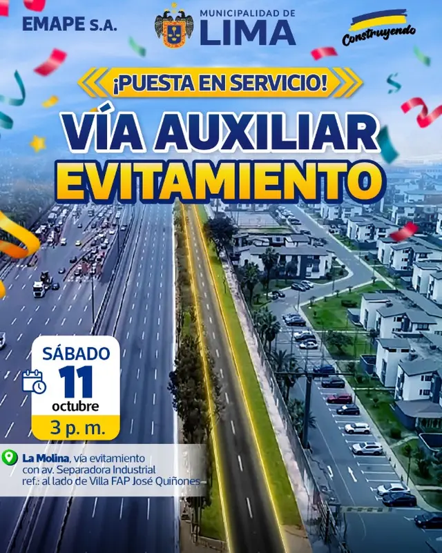 Anuncio que realizó la Municipalidad de Lima.   