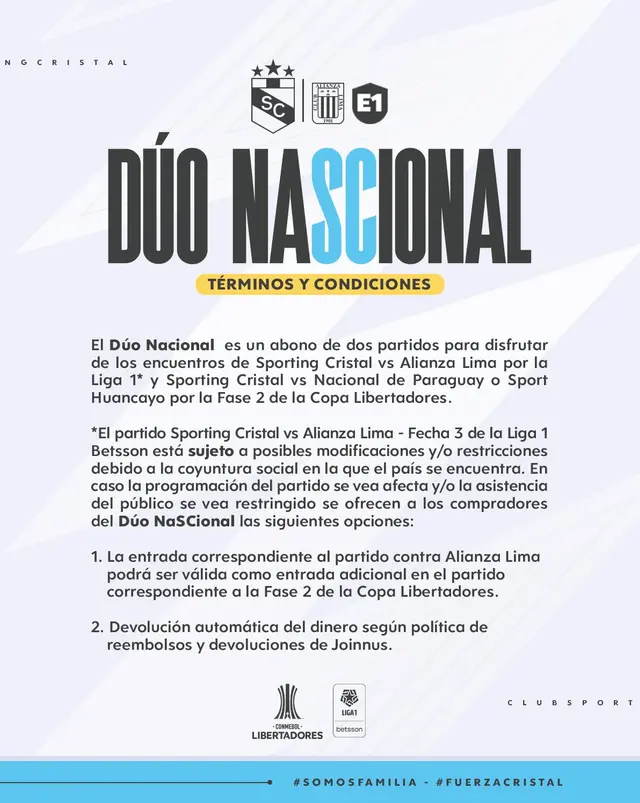 Venta de entradas de Sporting Cristal. Venta de entradas de Sporting Cristal.