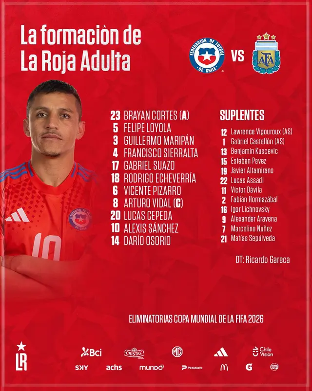 La publicación de 'La Roja' previo al partido contra Argentina    