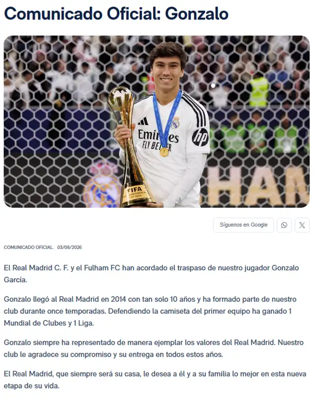 Gonzalo será traspasado al Fulham Gonzalo será traspasado al Fulham