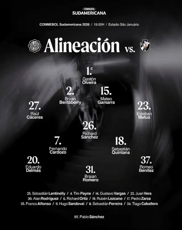 Alineación de Olimpia.  