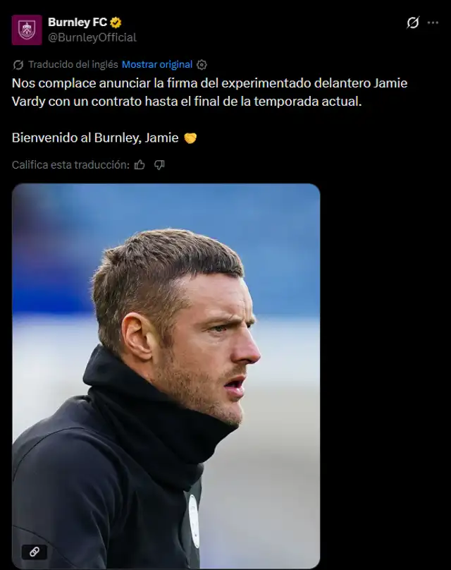 Burnley presentó a Jamie Vardy